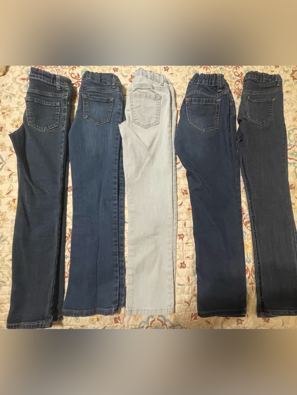 Girl’s size 8, Adjustable waist Jeans, 5 pair bundle
